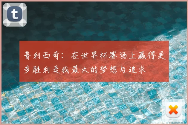 普利西奇:在世界杯赛场上赢得更多胜利是我最大的梦想与追求